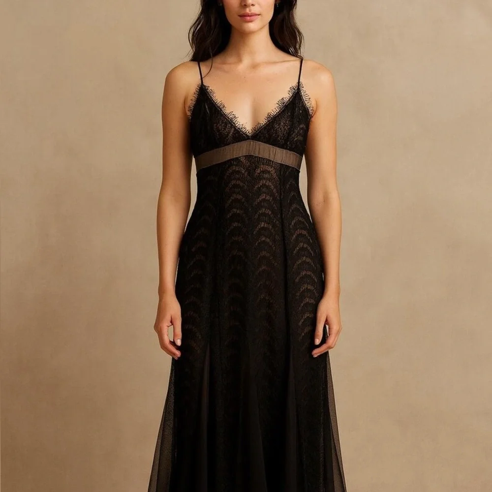 BCBGMAXAZRIA Black Lace Cocktail Dress | Size 6 - Picture 1 of 8
